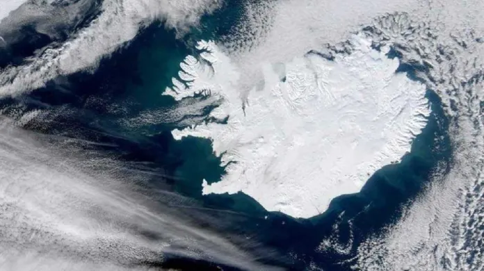 Družicový snímek Islandu
