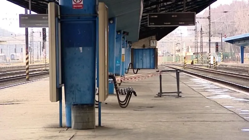 Nástupiště v Chebu...