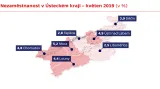 Nezaměstnanost v Ústeckém kraji – květen 2019 (v %)