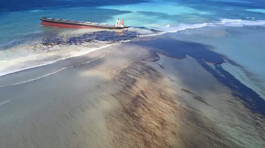 Japonská námořní loď MV Wakashio způsobila u pobřeží ostrova Mauricius ekologickou katastrofu