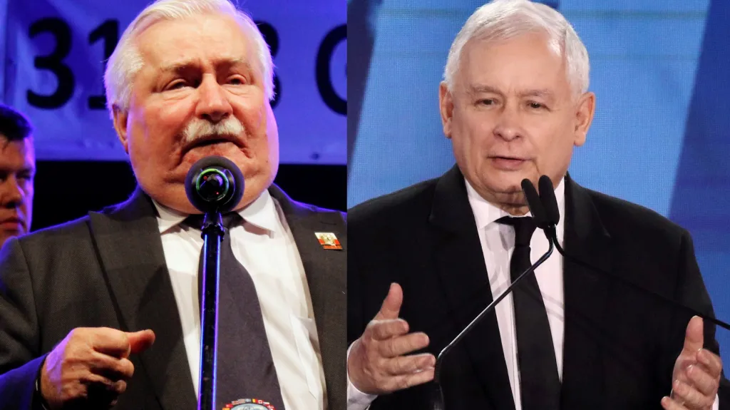 Lech Walesa a Jaroslaw Kaczynski