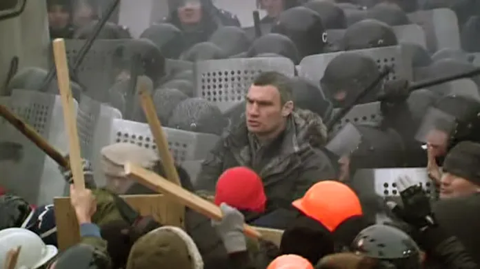 Vitalij Klyčko na demonstraci v Kyjevě