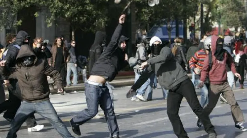 Protesty před řeckým parlamentem