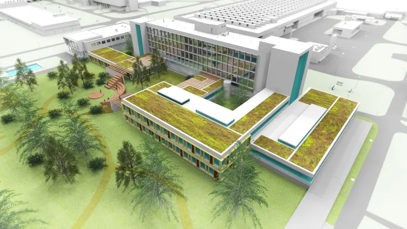 Vizualizace zrekonstruovaného pavilonu Psychiatrické kliniky FN Brno