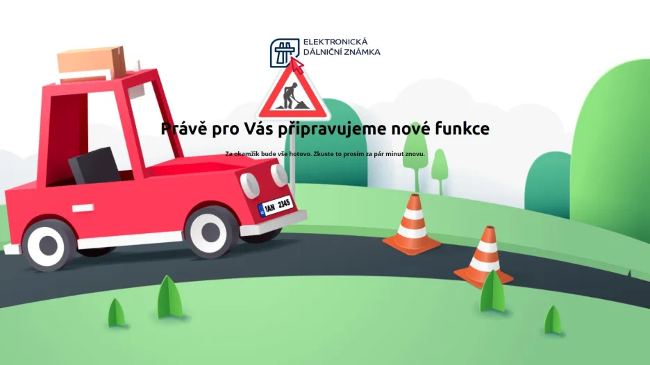 E-shop dálničních známek v době, kdy ministerstvo prezentovalo jeho fungování