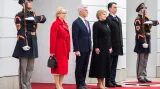 Prezident České republiky Petr Pavel a slovenská prezidentka Zuzana Čaputová se svými partnery