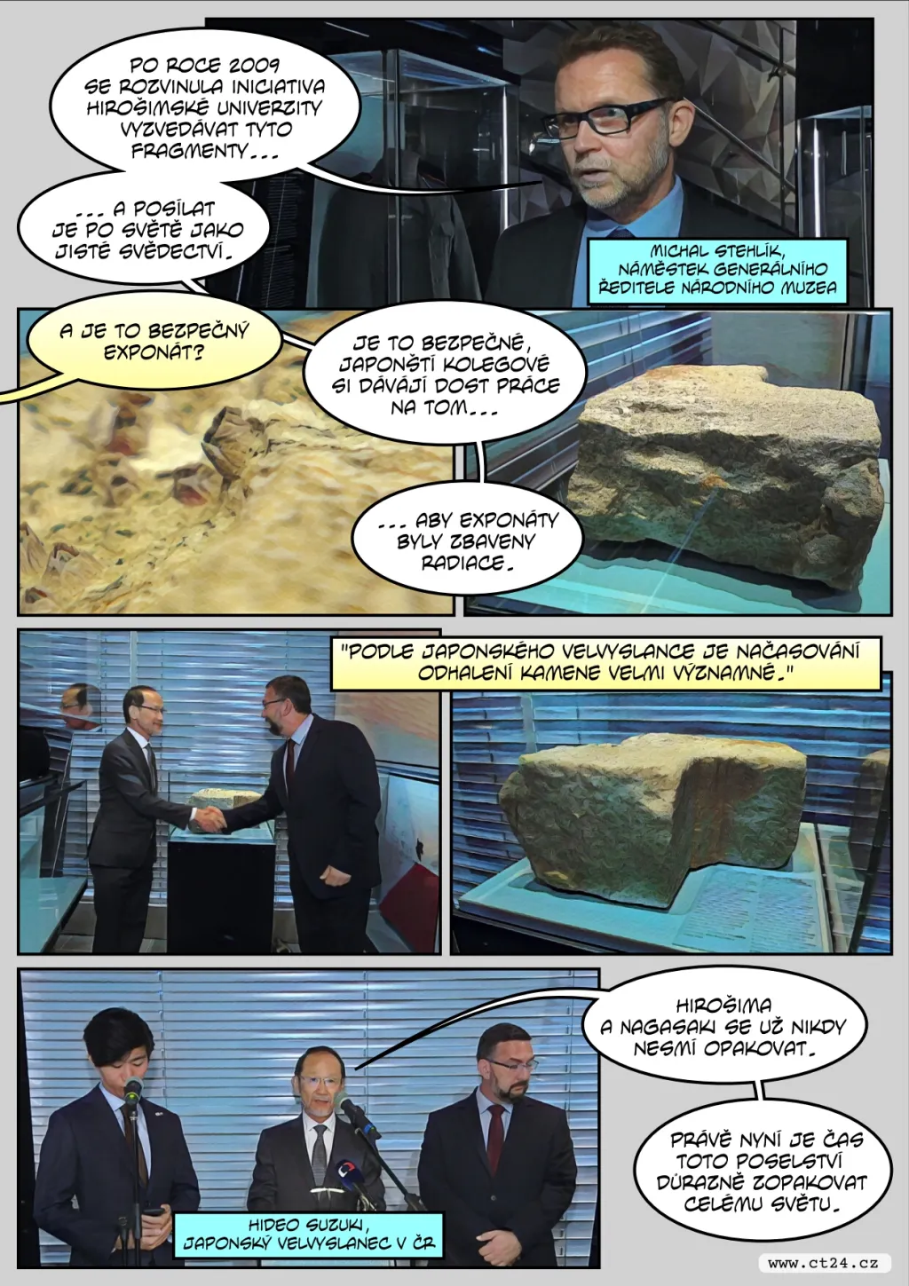 Fragment československého dómu, co vydržel atomový výbuch, je v Národním muzeu