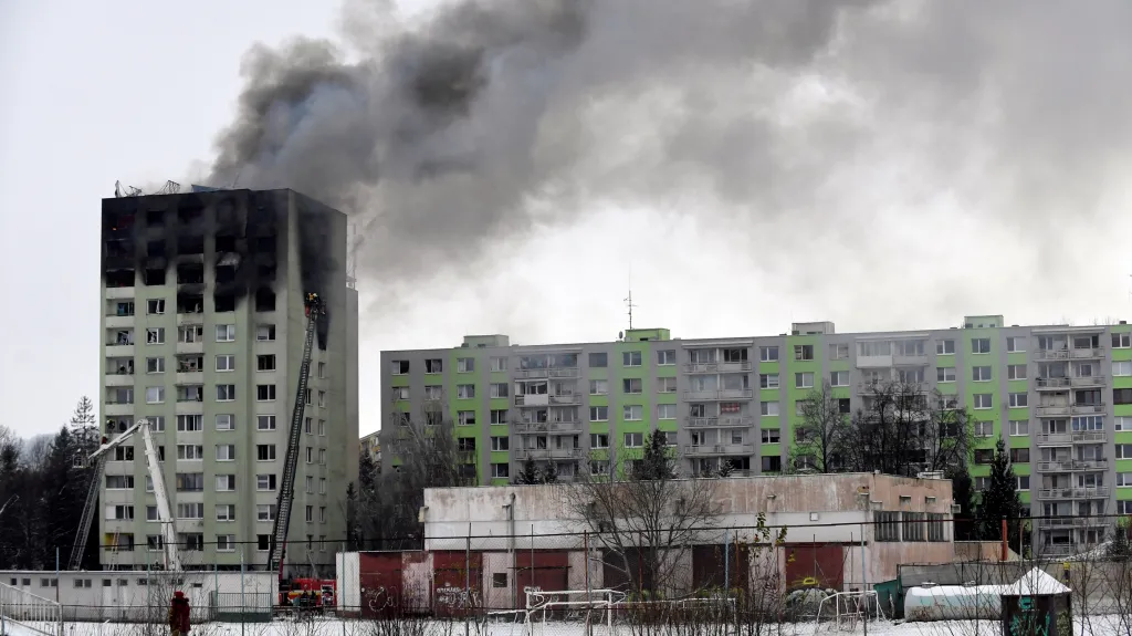 Prešovský panelový dům poničený výbuchem plynu