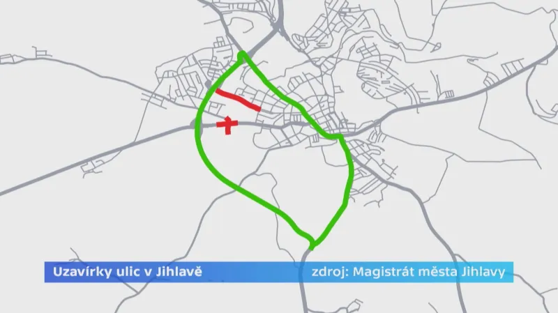 Uzavírky ulic v Jihlavě