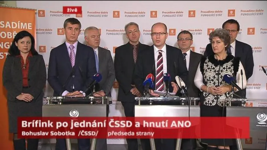 Tisková konference po jednání ČSSD a ANO v Lidovém domě