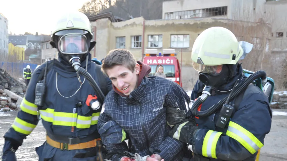 Hasičské cvičení v Náchodě