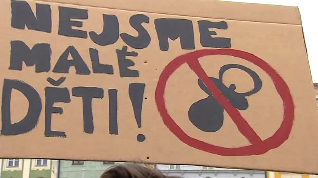 Protest studentů v Českých Budějovicích