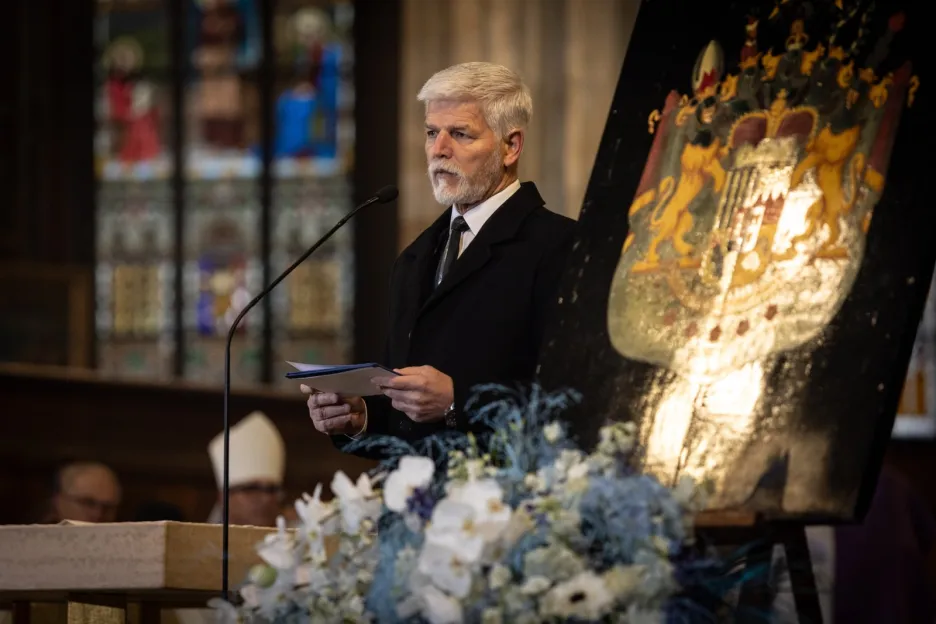 Při prosincovém posledním rozloučení s Karlem Schwarzenbergem pronesl prezident proslov