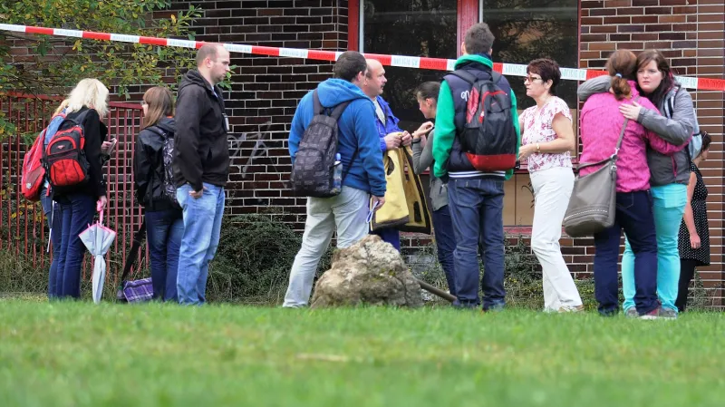 Studenti obchodní školy ve Žďáru, kde došlo k vražednému útoku