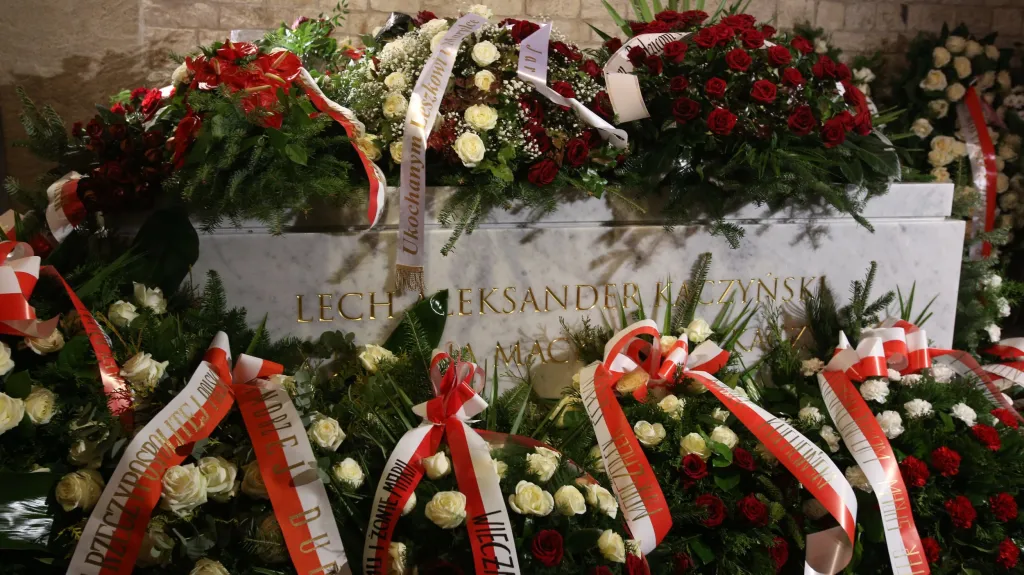Hrob Lecha Kaczyńského na krakovském Wawelu