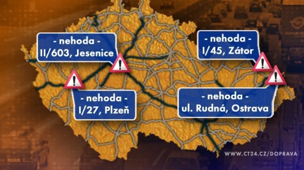 Dopravní situace v pondělí 14. 12. 2009