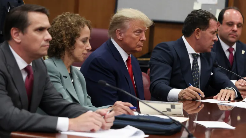 Donald Trump s advokáty před soudem v New Yorku