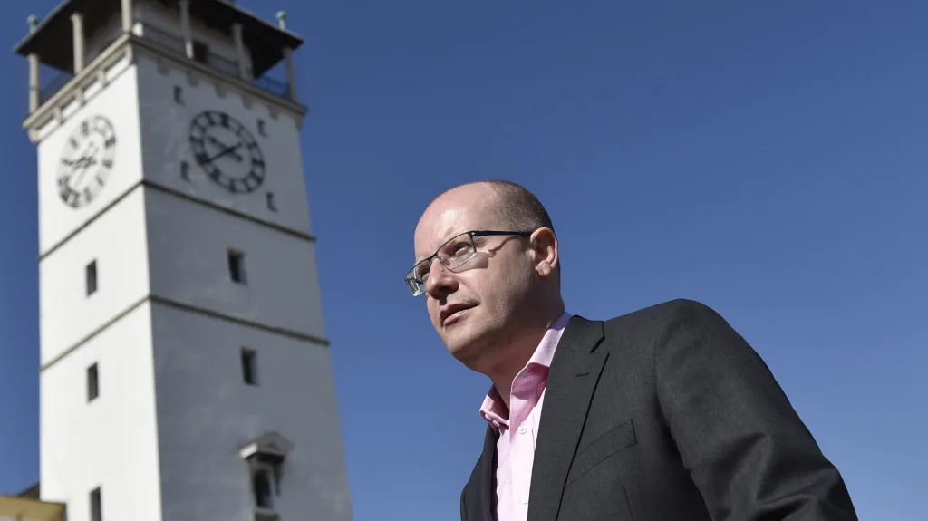 Premiér Sobotka na mítinku ve Vyškově