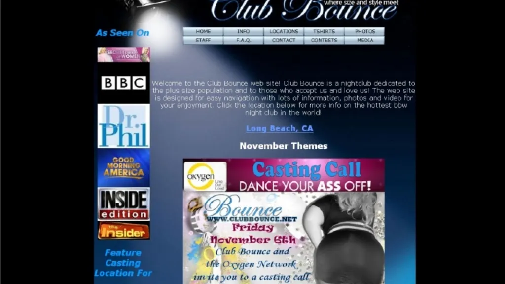 Webové stránky Club Bounce