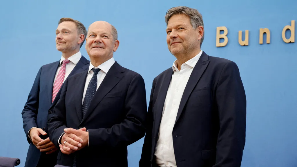 Lindner, Scholz a Habeck (zleva, archivní foto)