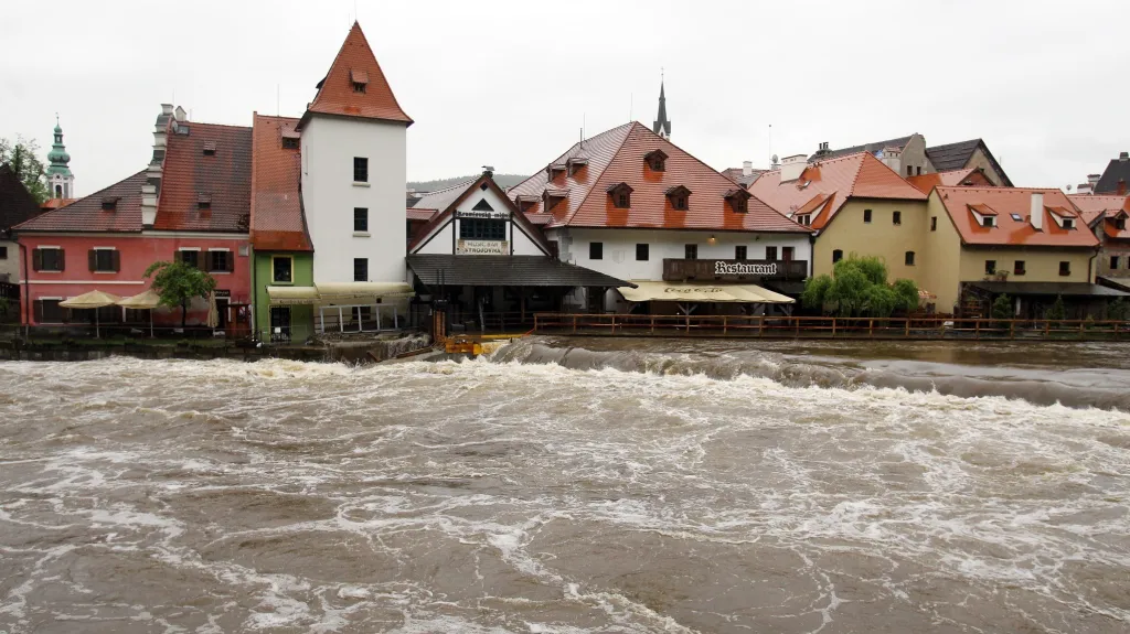 Český Krumlov (povodně - ilustrační foto)