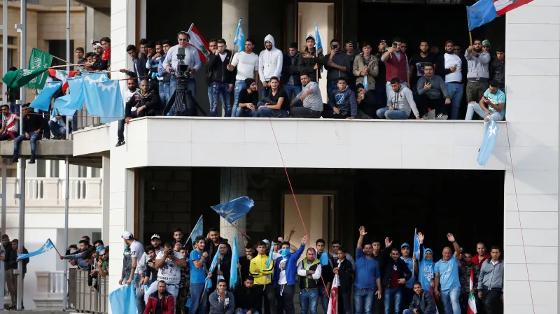 Příznivci Saada Harírího