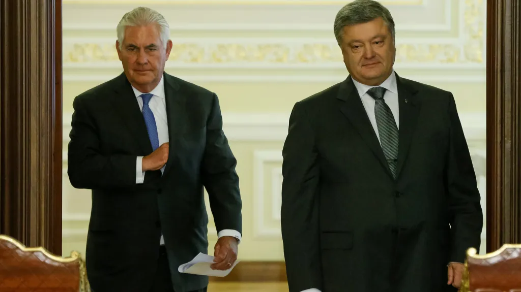 Rex Tillerson a Petro Porošenko