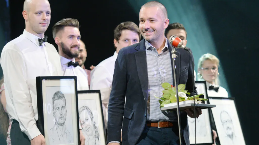 Martin Veselovský při vyhlášení Křišťálové lupy 2015