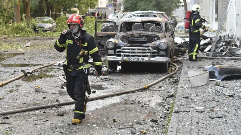 Západoukrajinský Lvov po ruském útoku (12. 7. 2025)