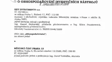 Smlouva Prahy 13 s Key Investments