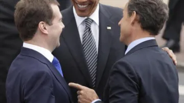 Dmitrij Medvěděv, Barack Obama a Nicolas Sarkozy