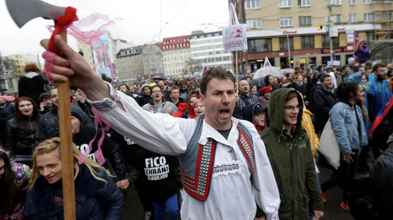 Demonstrace proti korupci v Bratislavě