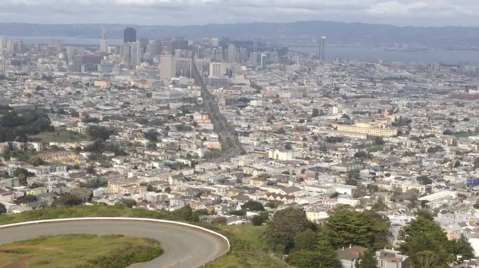 Panorama San Francisca z vyhlídky Twin Peaks