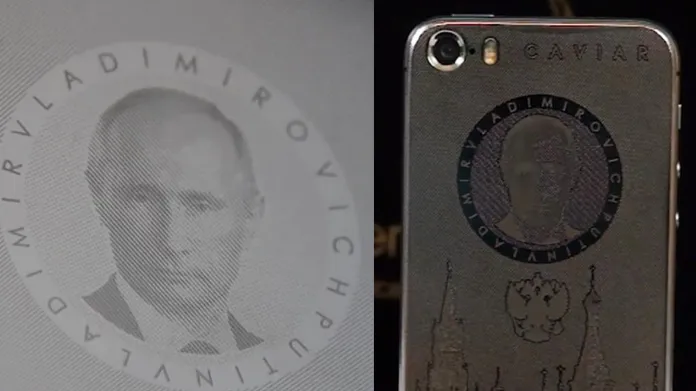 Vladimir Putin na mobilním telefonu