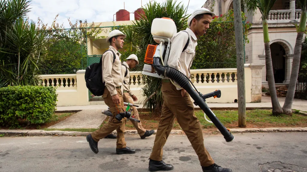 Likvidace komárů v kubánské metropoli Havaně