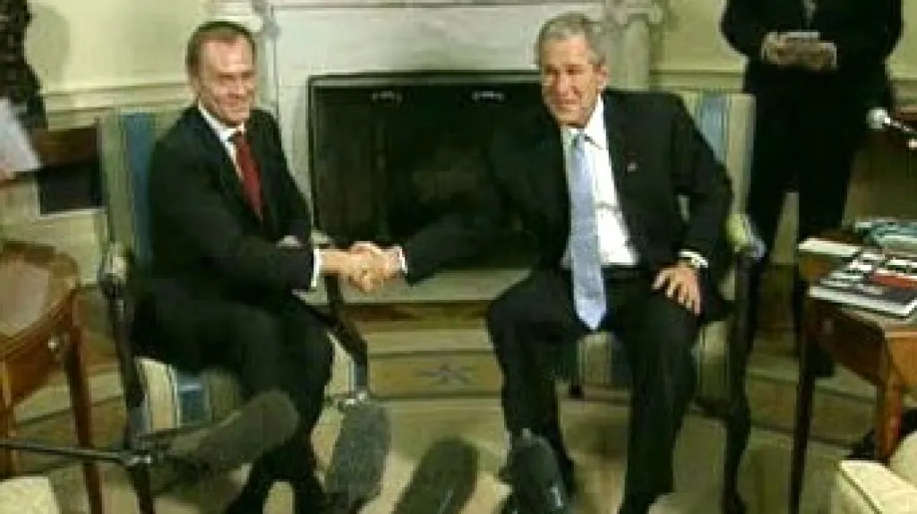 Donald Tusk a George Bush