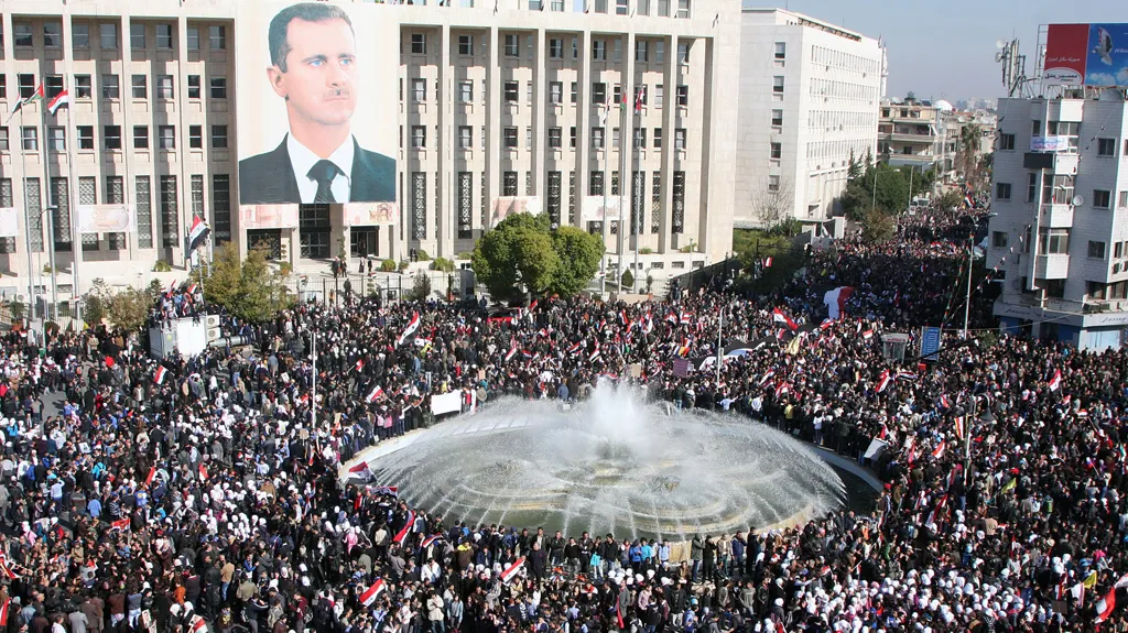 Příznicvi Bašára Asada protestují proti sankcím