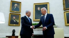 Izraelský premiér Benjamin Netanjahu a Joe Biden v Bílém domě (červenec 2024)