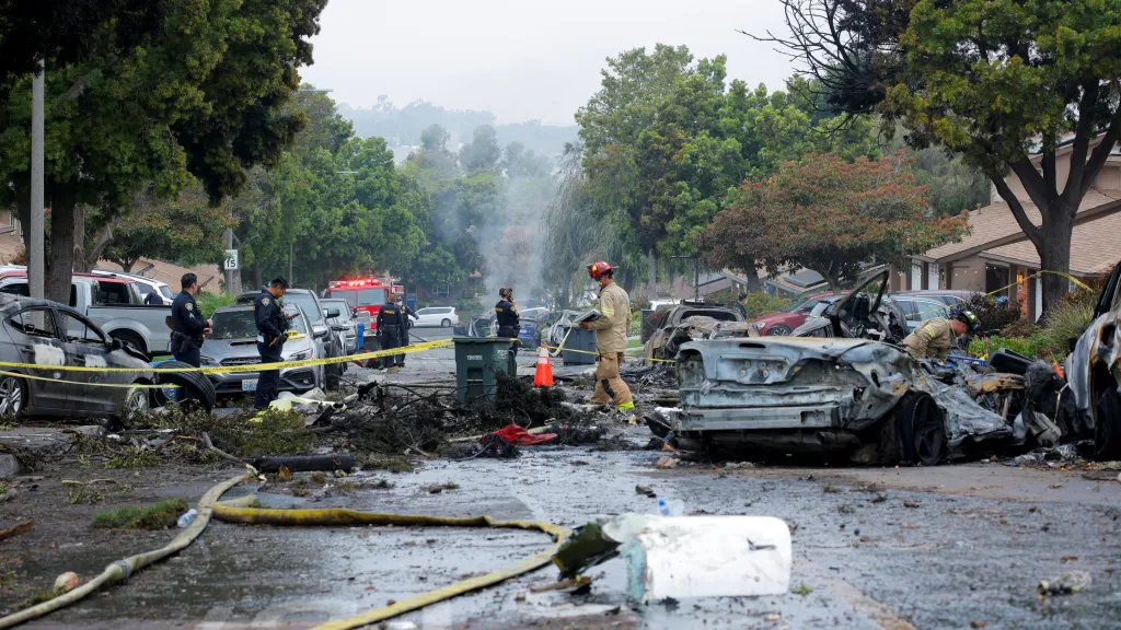Havárie malého letounu v San Diegu způsobila požár