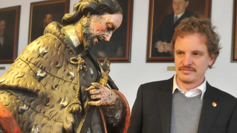 Nalezená socha svatého Jana Nepomuckého