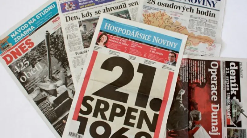 Titulní stránky dnešních vydání českých deníků  Zdroj: ČT24