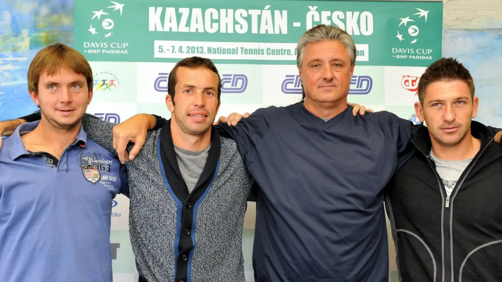 Daviscupový tým před zápasem s Kazachstánem