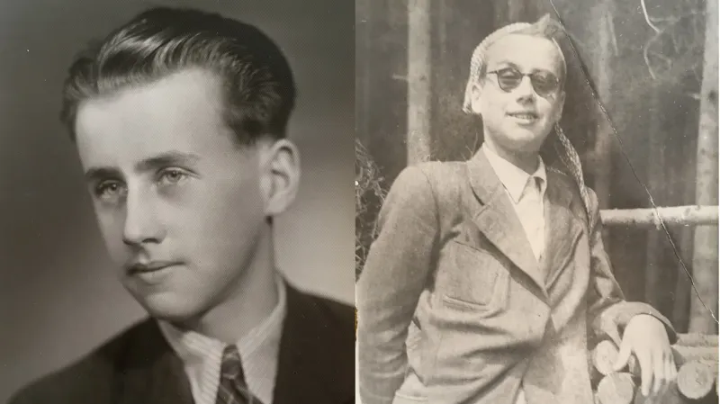 Karel Ellinger krátce před odjezdem do Terezína a po návratu z Dachau