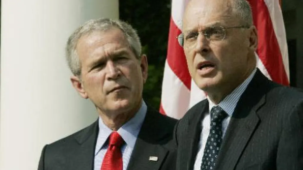 Bush se svým ministrem financí Poulsenem