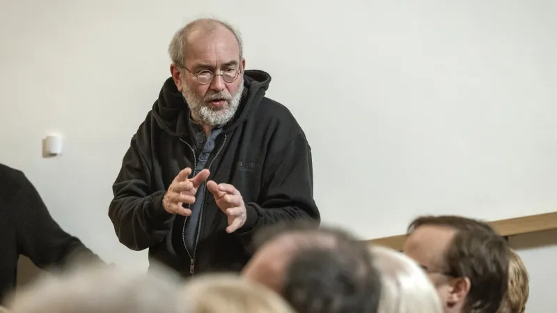 Bohdan Sláma při natáčení