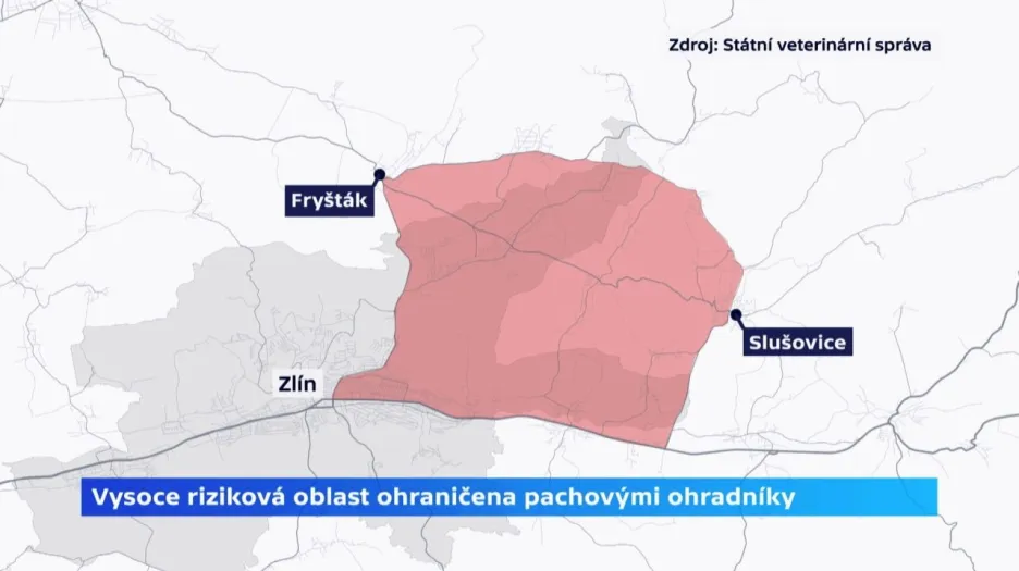 Vysoce riziková oblast ohraničená pachovými ohradníky