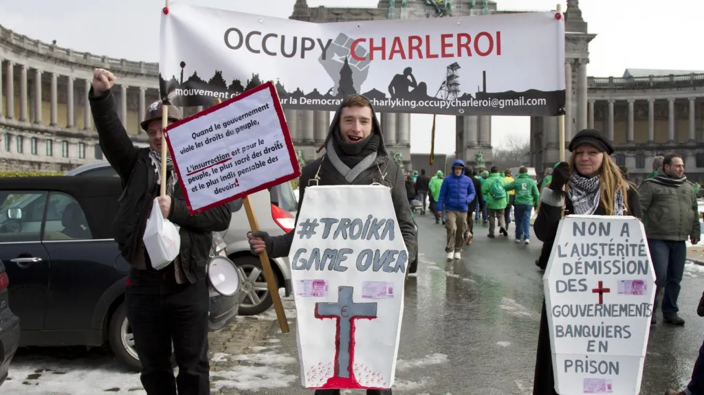 Protesty v Bruselu