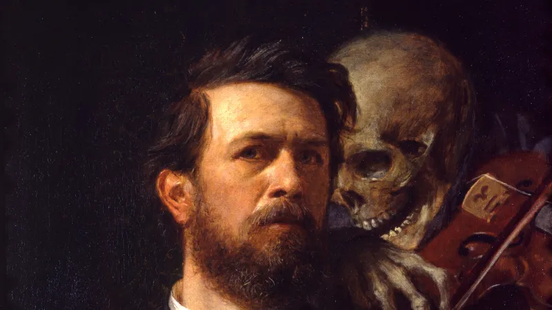 Arnold Böcklin, Autoportrét s hrající smrtí, 1872