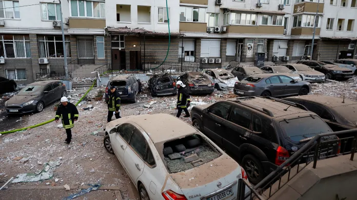 Následky ruského útoku na Kyjev