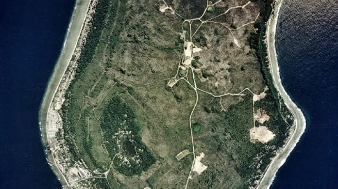 Satelitní snímek ostrova Nauru